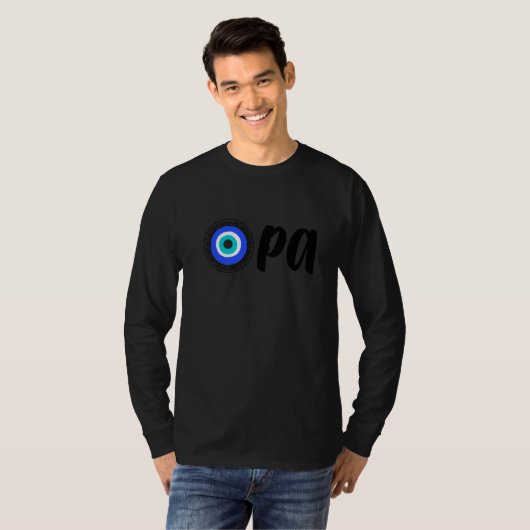 Funny Greek Pride OPA Greek Key Hellas Greece Evil Tシャツ (正面フル)