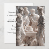 Funny Greek Statue Birthday Party Invitation 招待状 (正面/裏面)