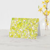 Funny Green Cartoon Birds Happy Birthday カード (黄色い花)
