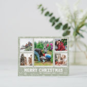 Funny Green Doodle Christmas 5 Photo Holiday Card シーズンカード (スタンド正面)