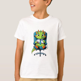 Funny Green Dragon Cartoon Kids T-Shirt Tシャツ