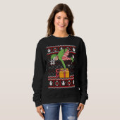 Funny Green Elf Do Yoga Ugly Christmas Sweater Nam スウェットシャツ (正面フル)