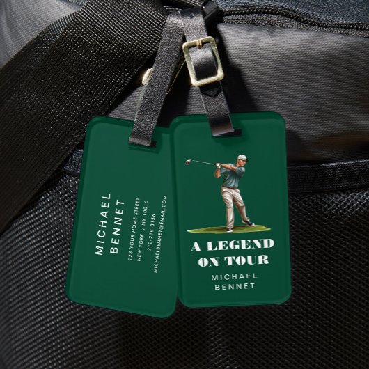 Funny Green Golfer Sport ラゲッジタグ