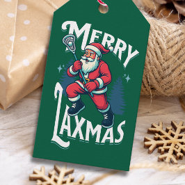 Funny Green Merry Laxmas Lacrosse Christmas ギフトタグ