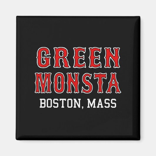 Funny Green Monstah Boston M New England  マグネット (正面)