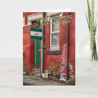 Funny greetings card moving home カード