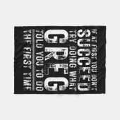 Funny Greg If At First You Don't Succeed Birthday フリースブランケット (正面(横))