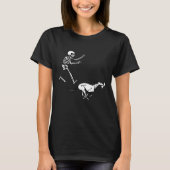 Funny Greyhound Running Skeleton Halloween Tシャツ (正面)