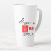 Funny Grill Master Dad, BBQ Gift Grill Baby Grill  カフェラテマグ (右アングル)