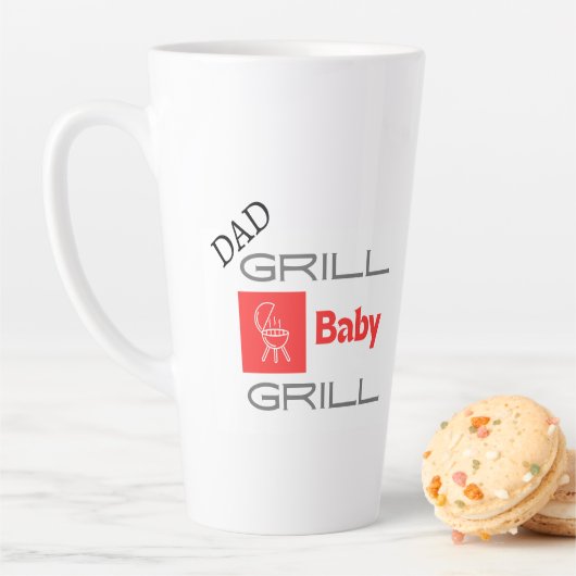 Funny Grill Master Dad, BBQ Gift Grill Baby Grill  カフェラテマグ (インサイチュ)