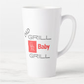 Funny Grill Master Dad, BBQ Gift Grill Baby Grill  カフェラテマグ (右)