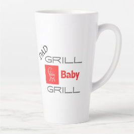 Funny Grill Master Dad, BBQ Gift Grill Baby Grill  カフェラテマグ