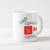 Funny Grill Master Dad, BBQ Gift Grill Baby Grill  ジャンボコーヒーマグカップ (正面右)