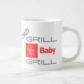 Funny Grill Master Dad, BBQ Gift Grill Baby Grill  ジャンボコーヒーマグカップ (右)