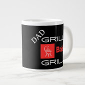 Funny Grill Master Dad, BBQ Gift Grill Baby Grill ジャンボコーヒーマグカップ (正面右)