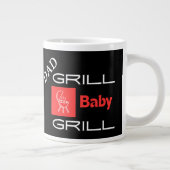 Funny Grill Master Dad, BBQ Gift Grill Baby Grill ジャンボコーヒーマグカップ (右)