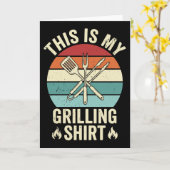 Funny Grilling Quote Retro Sunset BBQ Cookout カード (黄色い花)