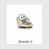 Funny Grim Reaper Drinking Coffee | "Dead Inside"  シール (シート)