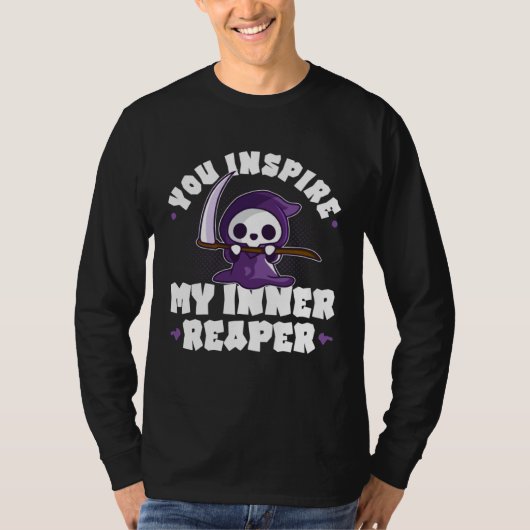 Funny Grim Reaper, Inspire My Inner Reaper, Goth D Tシャツ (正面)