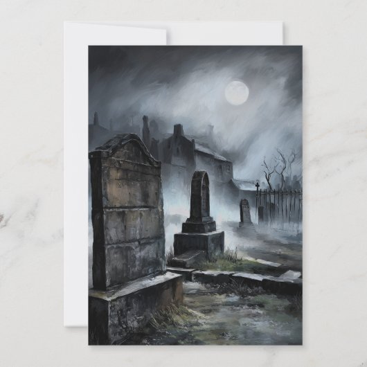 Funny Grim Reaper with Cupcake Birthday Party 招待状 (裏面)