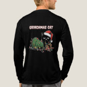 Funny Grinchmas Cat | Grumpy Black Cat Christmas トライブレンドTシャツ (背面)