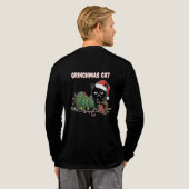 Funny Grinchmas Cat | Grumpy Black Cat Christmas トライブレンドTシャツ (背面全体)