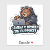 Funny Grizzly Bear Laptop Camera Sticker シール (シート)