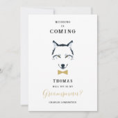 Funny Groomsman Gold Bow Tie Wedding Proposal (正面)