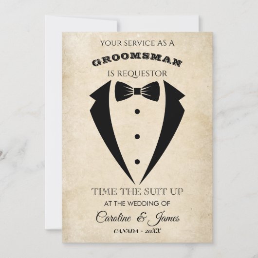 Funny Groomsman  Invitation (正面)