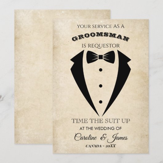 Funny Groomsman  Invitation (正面/裏面)