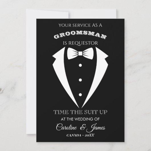Funny Groomsman  Invitation (正面)