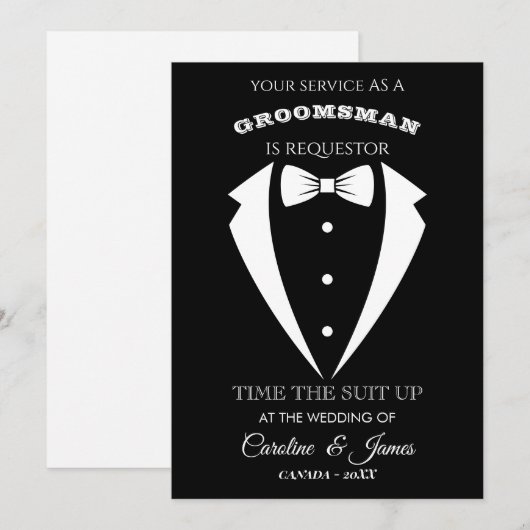 Funny Groomsman  Invitation (正面/裏面)