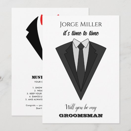 Funny Groomsman  Invitation (正面/裏面)
