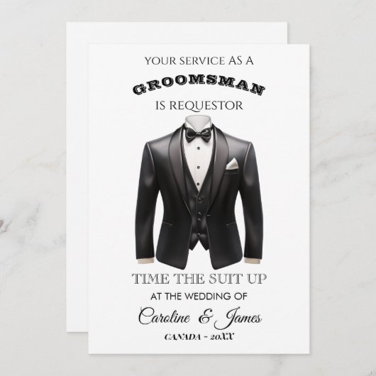 Funny Groomsman  Invitation (正面/裏面)