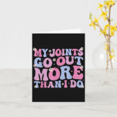Funny Groovy My Joints Go Out More Than I Do Cool  カード (黄色い花)