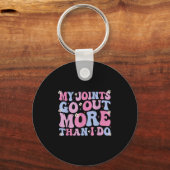 Funny Groovy My Joints Go Out More Than I Do Cool  キーホルダー (正面)