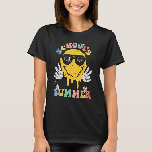 Funny Groovy School's Out For Summer Graduation Te Tシャツ (正面)