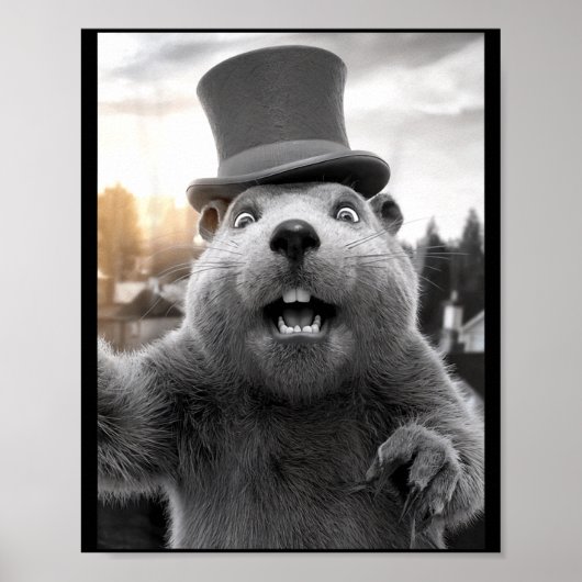 Funny Ground Hog Day Woodchuck Funny Groundhog Sel ポスター (正面)