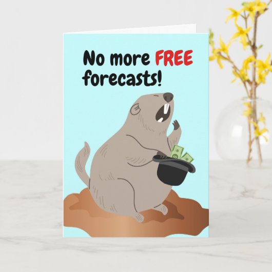 Funny Groundhog Day with Demanding Groundhog カード (黄色い花)