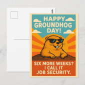 Funny Groundhog Day With Sunglasses Retro Sunshine ポストカード (正面/裏面)