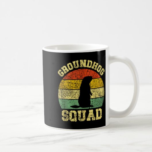 Funny Groundhog Squad Design Happy Groundhog Day 2 コーヒーマグカップ (右)