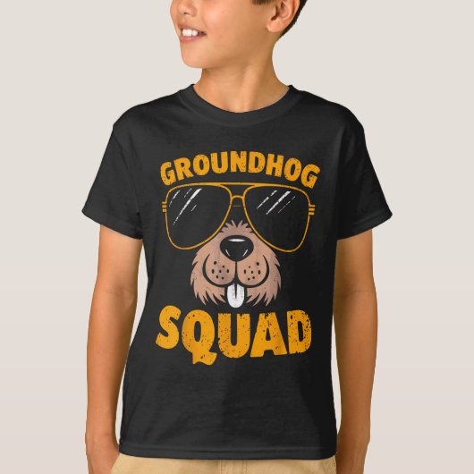 Funny Groundhog Squad Present Happy Groundhog Day Tシャツ (正面)