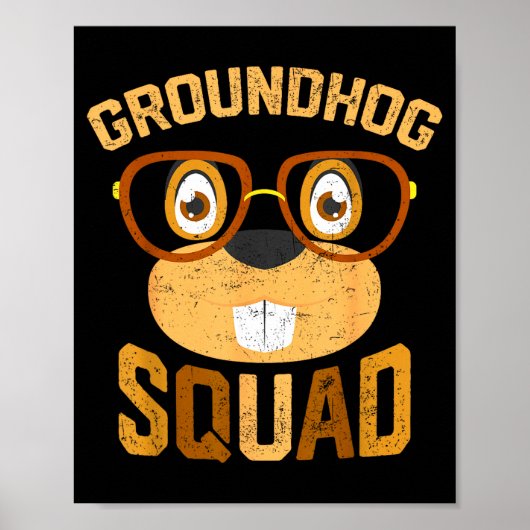 Funny Groundhog Squad Shirt Happy Groundhog Day 20 ポスター (正面)