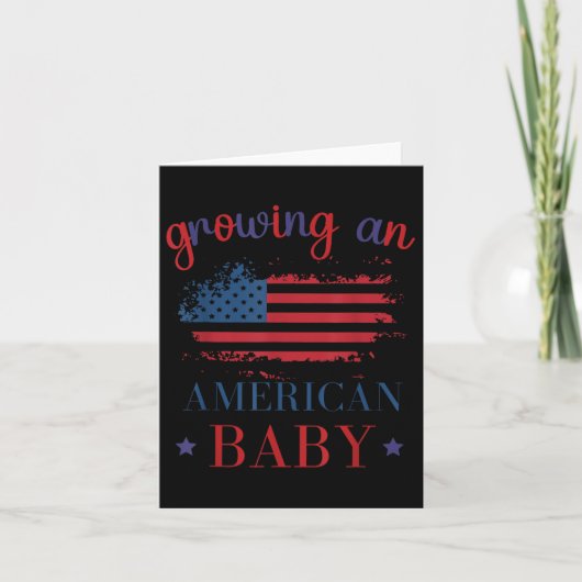 Funny Growing An American Baby Pregnancy 4th Of Ju カード (正面)