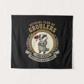 Funny Grumpy Badger "Official Club of Groulers" タペストリー (正面(横))