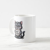 Funny Grumpy Black Cat Lover Not Today Sarcastic コーヒーマグカップ (正面左)