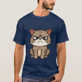 Funny Grumpy Brown Tabby Cat Sassy Stare 🐾😒 Tシャツ (正面)