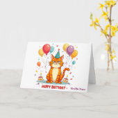 Funny Grumpy Cat Birthday Card – Balloon Overload カード (黄色い花)