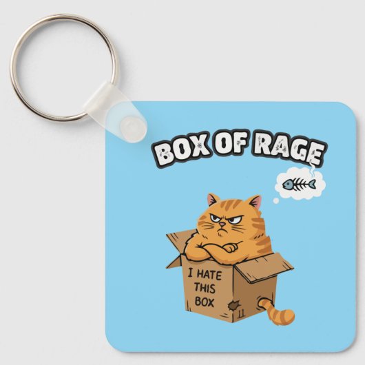 Funny Grumpy Cat | Box of Rage | I Hate This Box キーホルダー (正面)