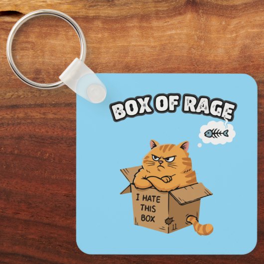 Funny Grumpy Cat | Box of Rage | I Hate This Box キーホルダー (正面)